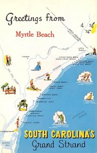 Greetings Map Myrtle Beach, South Carolina