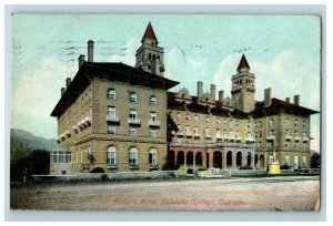 1908 Antler's Hotel Building Street View Colorado Springs CO Antique Postcard 