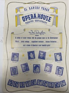 El Rancho Vegas Opera House Theatre Restaurant Program