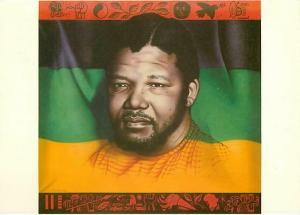 Nelson Mandela and ANC Flag Original 1988 Postcard