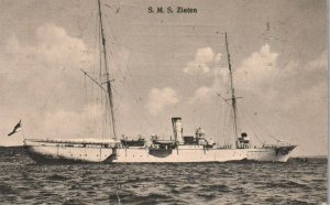 German Navy WWI Postcard c.1910s SMS Zieten