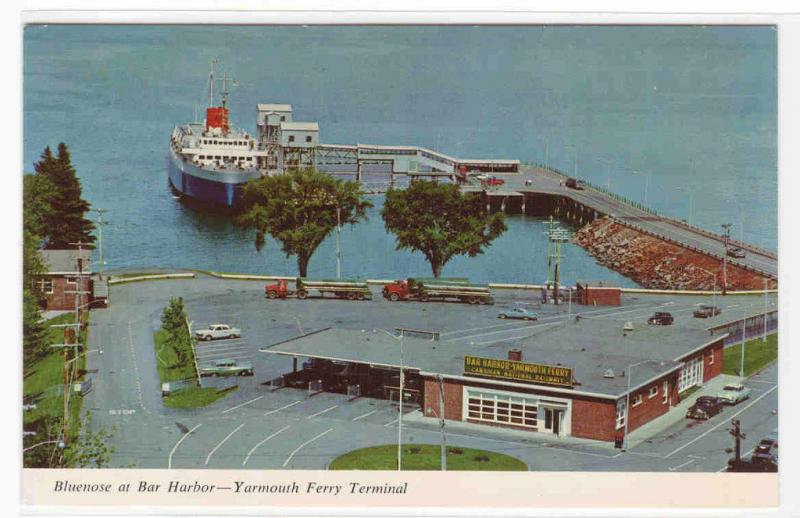 Bluenose Ferry Ship Bar Harbor Maine Terminal postcard