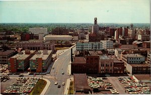 Aerial View Rochester NY Broad Street Midtown Tower c1964 Vintage Postcard I32