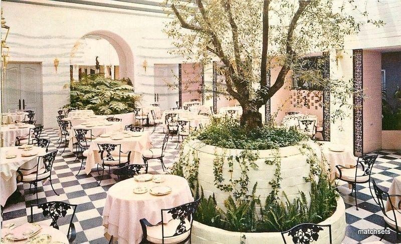 1951 Interior Dolphin Court Los Angeles Ambassador Restaurant Lithochrome 6848