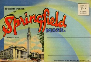 Folder - Springfield, MA. 19 lithograph views + linen covers + narrative