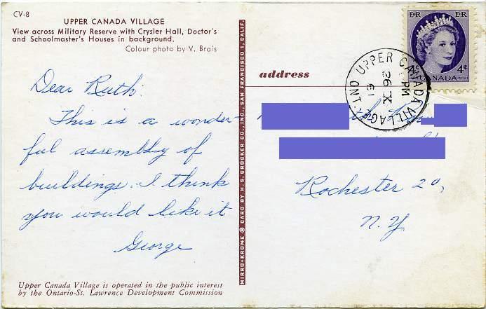 Upper Canada Village - Ontario, Canada - pm 1961