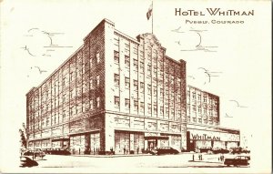 View of Hotel Whitman, Pueblo CO Vintage Postcard D41