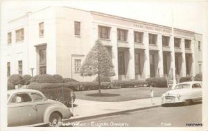 1953 US Post Office autos Eugene Oregon RPPC Real photo Lane County 11877