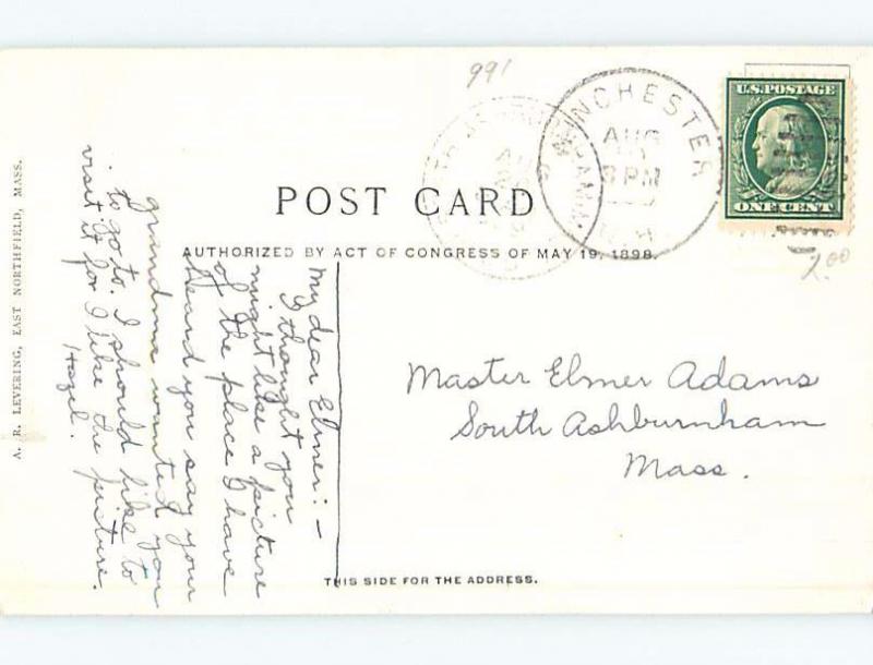 Pre-1907 SCHOOL Mount Hermon - Gill Massachusetts MA A1813