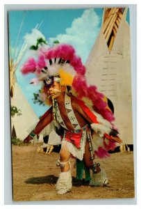 Vintage 1960's Postcard Apache Eagle Dance Indian City USA Anadarko Oklahoma