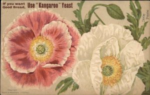 Kangaroo Yeast Ad Poppies Good Bread Advertising c1910 Vintage Postcard 