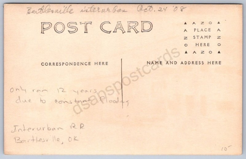 K45/ Bartlesville Oklahoma RPPC Postcard c1910 Flood Disaster Interurban 299