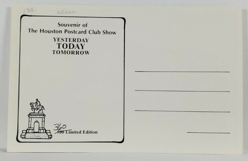 Houston Texas Yesterday Today Tomorrow 1988 Artist John Delulio Postcard R6