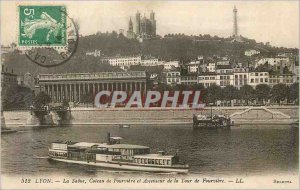 Old Postcard Lyon Saone Coteau Fouviere Elevators and the Tower of Fouviere C...