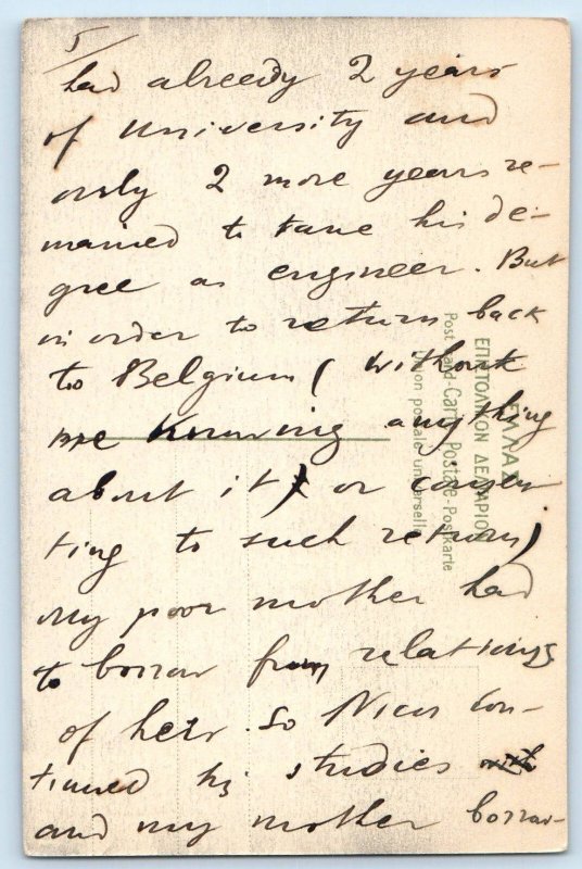 Athens Greece Postcard Propylaea Interior from Parthenon c1930's Posted