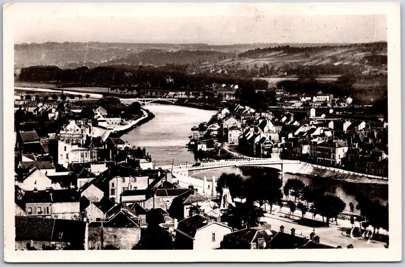 Chateau Thierry Panorama Sur La Marne Les Deux Ponts France Park RPPC Postcard