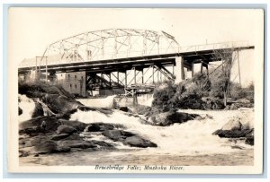 c1920's Bracebridge Falls Muskoka River Ontario Canada RPPC Photo Postcard 