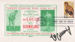 Max Schmeling Joe Louis Boxer Official Rare Hand Signed First Day Cover