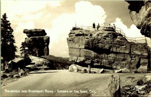 RPPC Balanced & Steamboat Rock Garden of Gods Colorado Real Photo Postcard