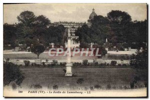 Postcard Old Paris VI Luxembourg Gardens