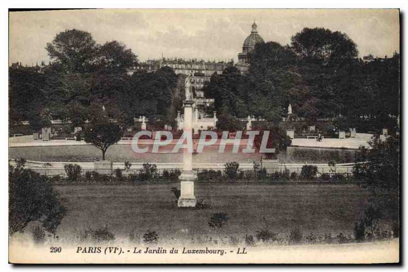 Postcard Old Paris VI Luxembourg Gardens