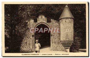 Old Postcard Clermont Ferrand Jardin Lecoq Gothic Portal