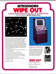 Wipe Out Video Arcade Game FLYER Original Ramtek 1973 Retro 8.5 x 11 Vintage