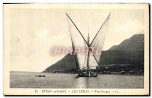 Old Postcard Evian les Bains Lake Leman A boat Boat