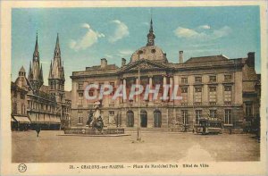 Old Postcard Chalons sur Marne Place du Marechal Foch City Hotel