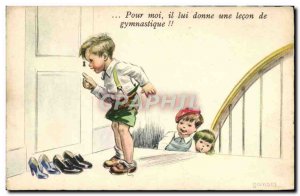 Old Postcard Fantasy Illustrator Janser Kids Gymnastics