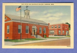 Wareham, Massachusetts/MA Postcard, Post Office/Marketplace, Cape Cod