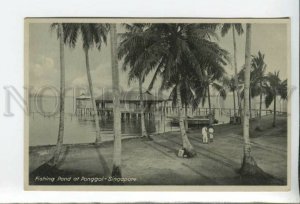 433763 Singapore Fishing Pond at Ponggol Vintage postcard