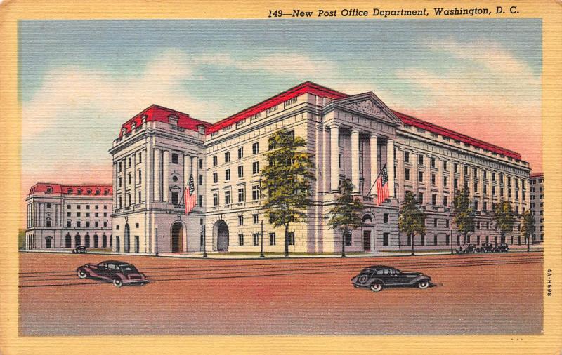 New Post Office Department, Washington, D.C., Early Linen Postcard, Unused