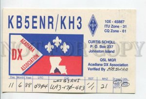 462894 1988 year Johnston Island USA radio QSL card