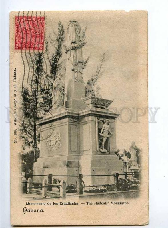 236407 CUBA HABANA students monument 1915 year RPPC Ethiopia