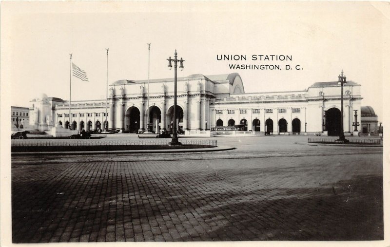 H78/ Washington D.C. RPPC Postcard c1930 Union Railroad Depot Station 175