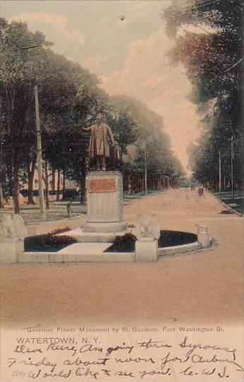 New York Watertown Governor Flower Monument By Saint Gaudens Foot Washington ...