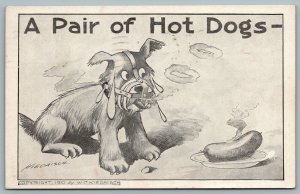 Postcard c1910 Artist Signed W. C. Kiedaisch A Pair Of Hot Dogs From Toronto ONT