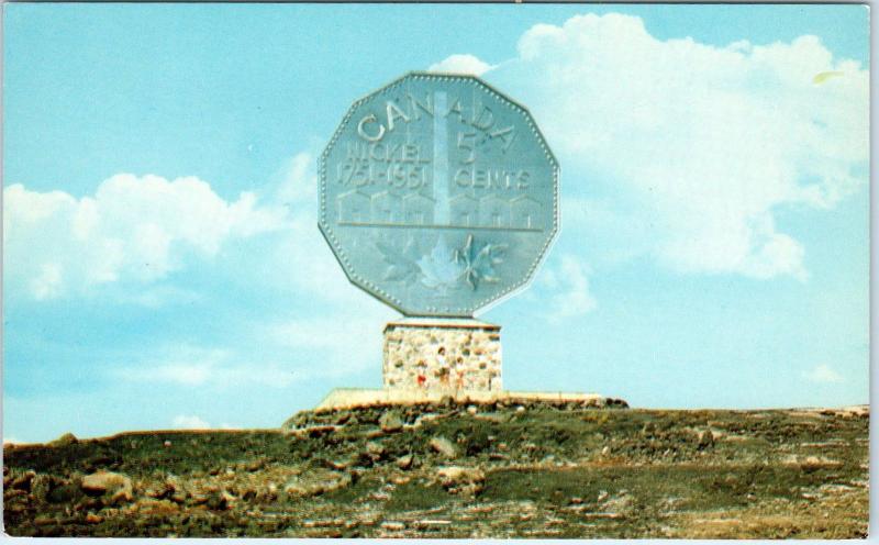 SUDBURY, ON Canada    The BIG NICKEL MONUMENT   c1960s  Roadside  Postcard 