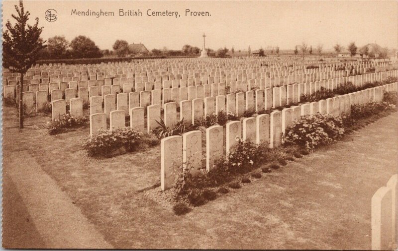 Mendinghem British Cemetery Proven Belgium Military Soldiers Graves Postcard H29