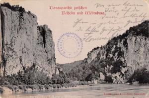 Kelheim Bavaria Germany view of Danube Gorge and Weitenburg antique pc Z41422