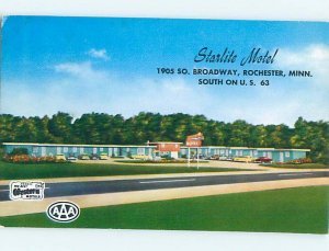 Unused Pre-1980 STARLITE MOTEL Rochester Minnesota MN n7106@