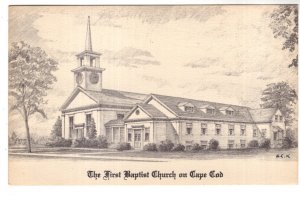 Sketch, ECK, First Baptist Church on Cape Cod, Massachusetts,