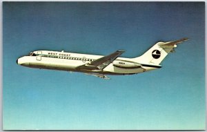 Airplane West Coast Airlines, Inc. McDonnell Douglas DC-9-14 Local Postcard