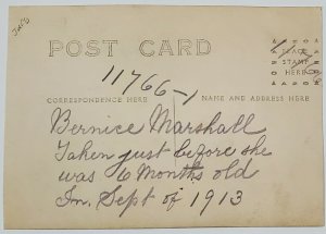 RPPCCute Baby Bernice Marshall 1913 Postcard W10