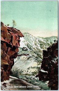 c1910s Weber Canyon, UT Devil's Gate Mountain Rock Road PNC Postcard Canon A116