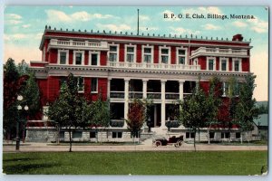 Billings Montana MT Postcard B.P.O.E. Club Building Tree Line Exterior Scene