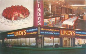 NYC Lindy's Restaurant Broadway at 51st St Chrome Postcard Multi-View Cheesecake