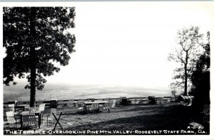 The Terrace Overlooking Pine Mtn. Valley Roosevelt State Park GA RPPC Postcard