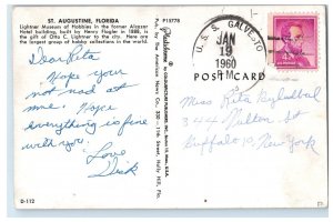 1960 Sailor Mail USS Galveston St. Augustine Florida FL Buffalo NY  Postcard